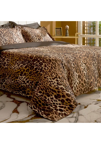 Leovina %100 Pamuk Çift Kişilik Saten Nevresim Takımı Kahverengi fırsatları