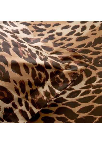 Leovina %100 Pamuk Çift Kişilik Saten Nevresim Takımı Kahverengi