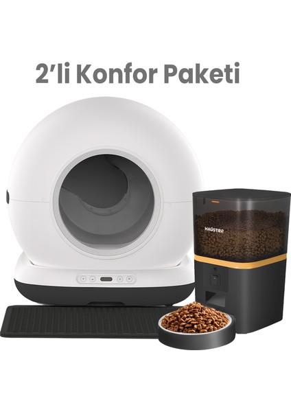 CB002-S QQ005-S Akıllı Otomatik KAMERALI Kedi Tuvaleti KAMERALI Akıllı Mama Kabı Haustier Türkiye Garantili