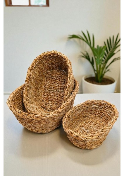 3’lü Naturel Organizer Sepet - PNL-PH07 S/3