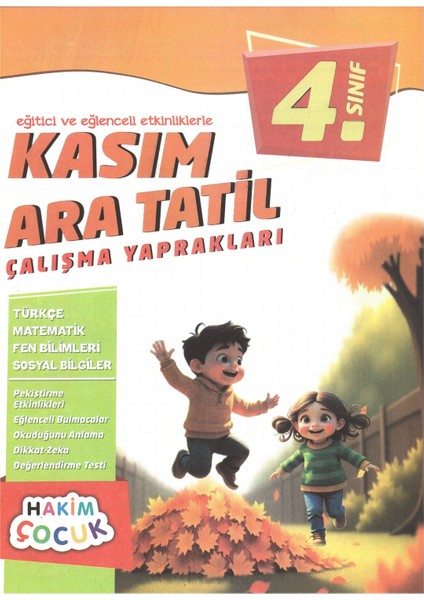 4.sınıf Eğitici ve Eğlenceli Etkinliklerle Kasım Ara Tatil Çalışma Yaprakları