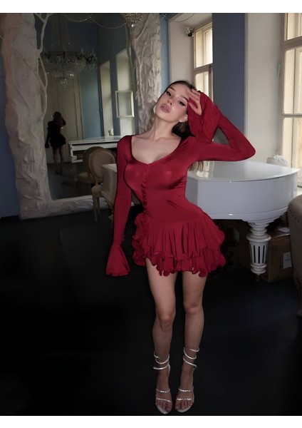 Rita Fırfır Detaylı Elbise fırsatları