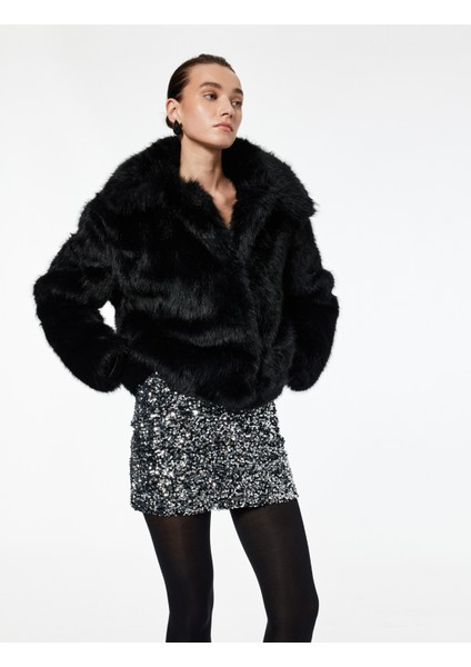 Slim Fit A Kesim Pullu Payetli Mini Etek fiyatları