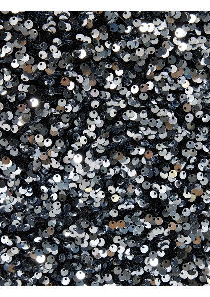 Slim Fit A Kesim Pullu Payetli Mini Etek