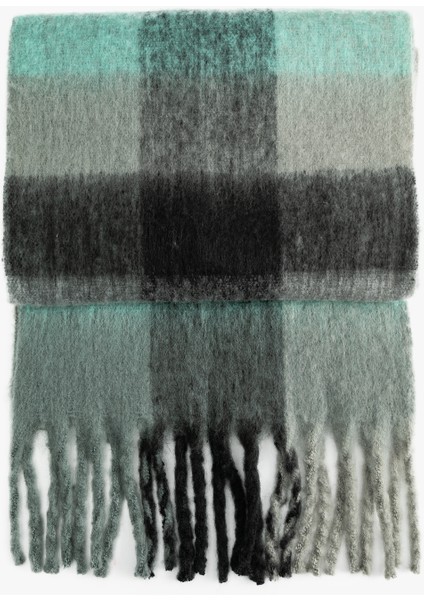 Yumuşak Dokulu Püsküllü Ekoseli Uzun Atkı fiyatları