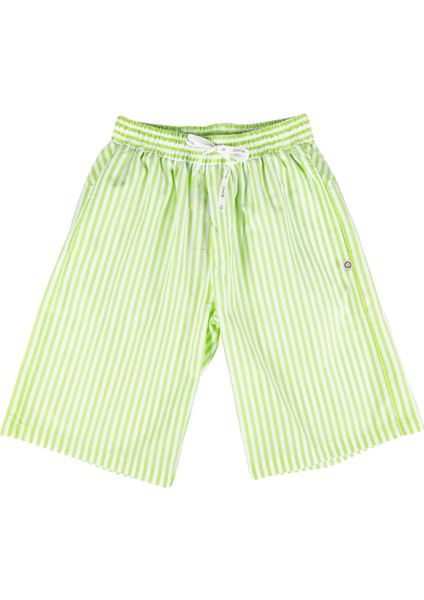 Pamuk Çizgili Yeşil Yazlık Erkek Çocuk Şort fiyatları