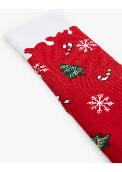 Yılbaşı Temalı Pamuklu Çok Renkli Havlu Soket Çorap modelleri