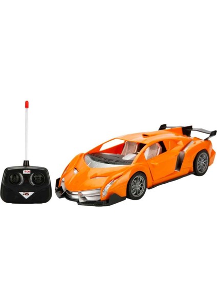 1:18 Ölçek USB Şarjlı Işıklı Fonksiyonel Turuncu Lambo Oyuncak Araç