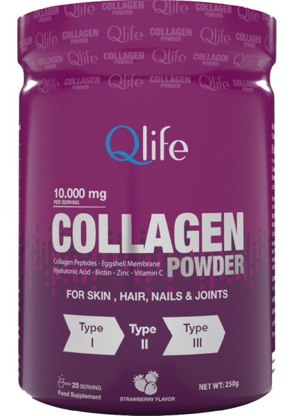 Collagen Powder Hidrolize Kollajen Tip 1-2-3 Kollajen Içeren Toz Takviye Edici Gıda