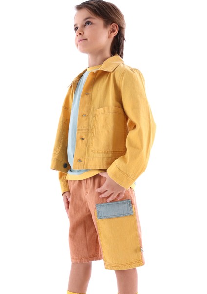 %100 Pamuk Renkli Ince Denim Yazlık Erkek Çocuk Şort