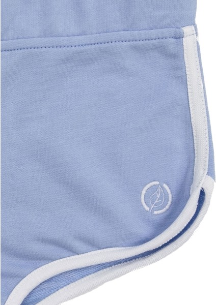 Organik Spor Kesim Mavi Yazlık Kız Çocuk Şort modelleri