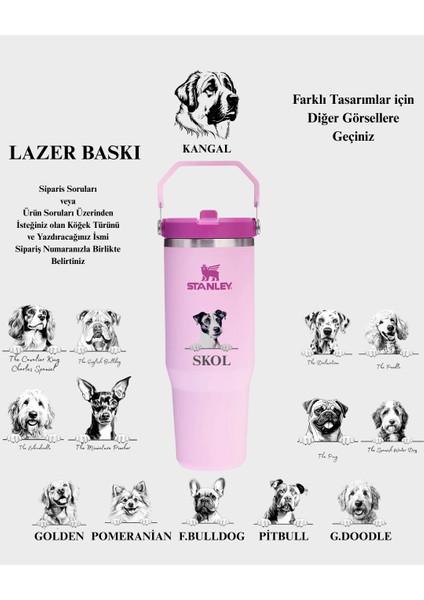 The Iceflow Flip Straw Pipetli Termos 0,89 L Özel Isimli Kişiselleştirilebilir Özel İsimli