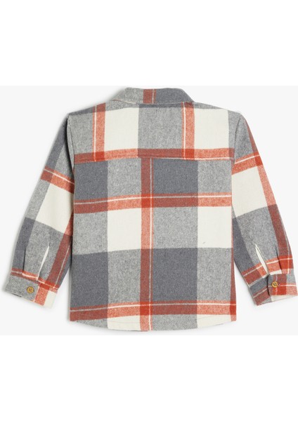 Düğme Detaylı Uzun Kollu Ekoseli Oduncu Gömleği fiyatları
