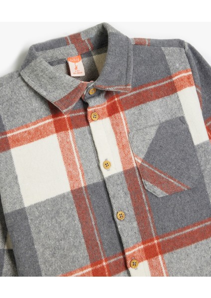 Düğme Detaylı Uzun Kollu Ekoseli Oduncu Gömleği modelleri