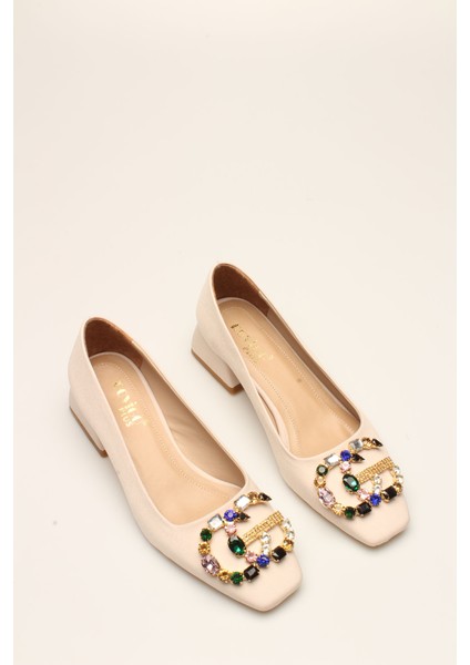 Idil Bej Saten Taşlı Kadın Topuklu