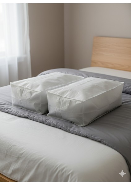 8'li Beyaz Büyük Baza Altı & Çekyat Tipi Tela Hurç 65X45X22 cm – Fermuarlı Saklama ve Düzenleme Hurcu fiyatları