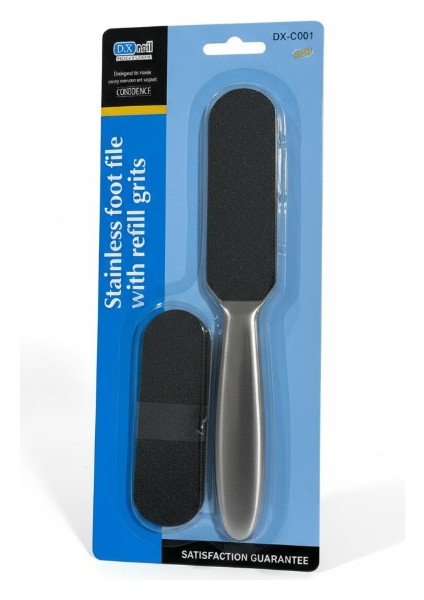 Dx Nail Stainless Foot File With Refill Grits - Paslanmaz Çelik Ayak Törpüsü (Yedekli Model) modelleri