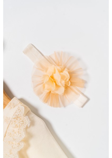 Kız Bebek Mevlütlük Elbise Dantelli Bandanalı modelleri