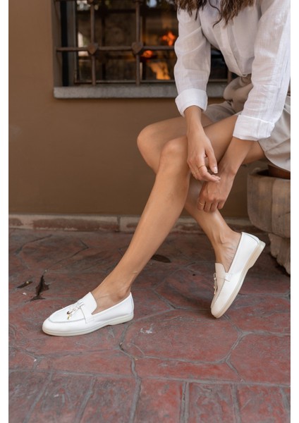 Furry Kadin Beyaz Gercek Deri Oxford Ayakkabi fiyatları