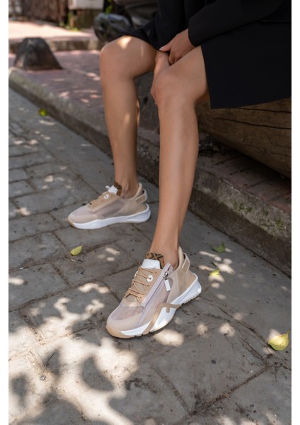 Mojca Kadin Bej File Detay Sneakers fiyatları
