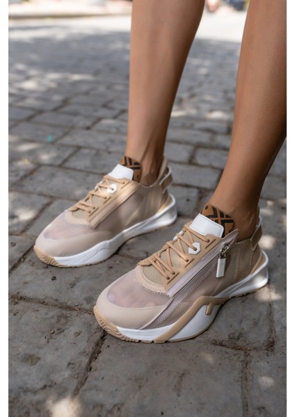 Mojca Kadin Bej File Detay Sneakers