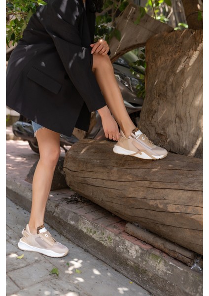 Mojca Kadin Bej File Detay Sneakers