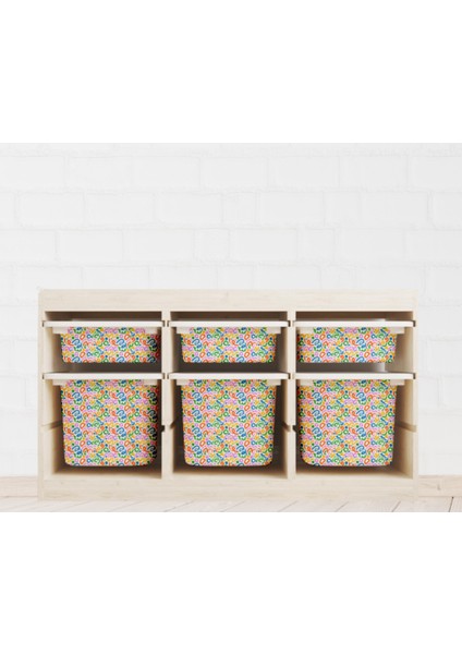 Trofast Karışık Desenli Sticker - Çocuk Odası Oyuncak Düzenleme Etiketi - Dayanıklı Folyo