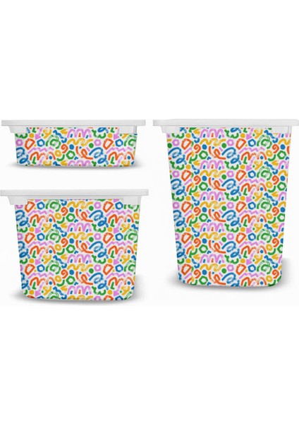 Trofast Karışık Desenli Sticker - Çocuk Odası Oyuncak Düzenleme Etiketi - Dayanıklı Folyo modelleri