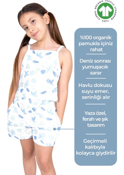Organik Havlu Kumaş Yazlık Kız Çocuk Şort