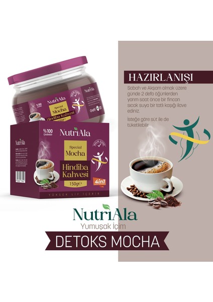 Hindiba Kahvesi Mocha Detox Diyet Kahvesi (Inülin,lif,detoks) Orafti® 150 gr fırsatları