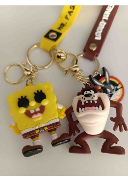 Sünger Bop ve Tazmanya Canavarı Anahtarlık Lüks Hediyelik