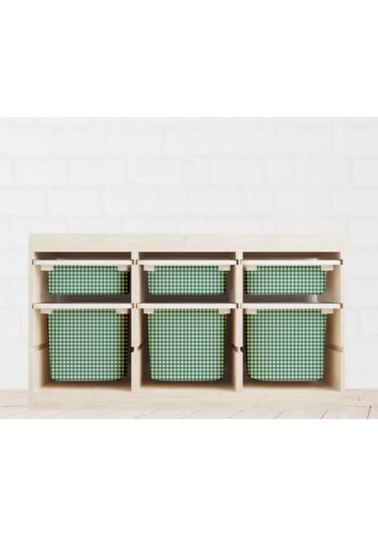 Trofast Yeşil Dama Sticker - Çocuk Odası Oyuncak Düzenleme Etiketi - Dayanıklı Folyo