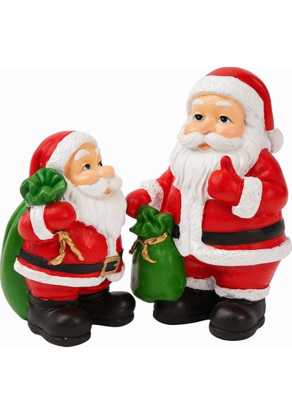 Noel Baba Biblo Seti 2’li – 9 cm & 11 cm – Premium Yılbaşı Dekor Koleksiyonluk Hediye modelleri