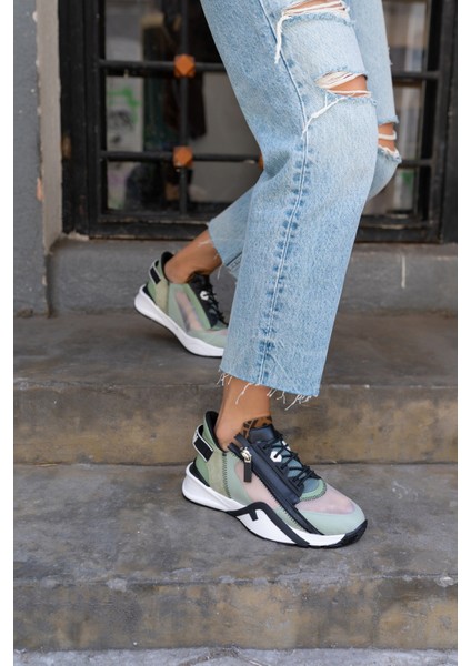 Mojca Kadin Yeşil File Detay Sneakers