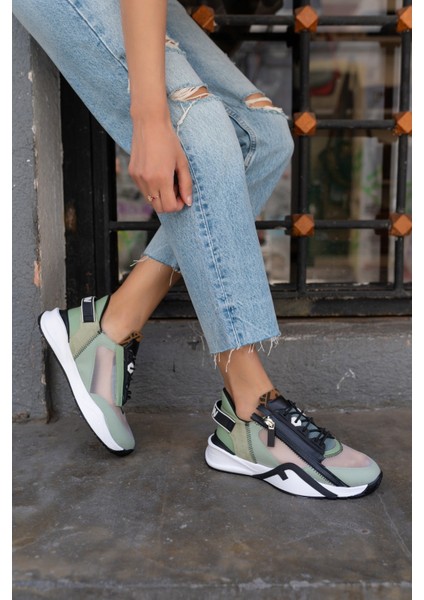 Mojca Kadin Yeşil File Detay Sneakers fiyatları