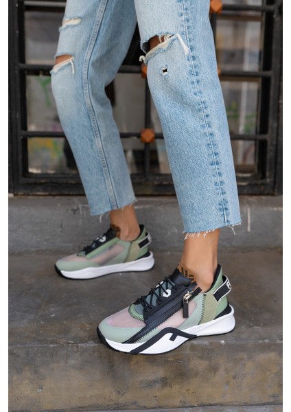 Mojca Kadin Yeşil File Detay Sneakers indirimleri