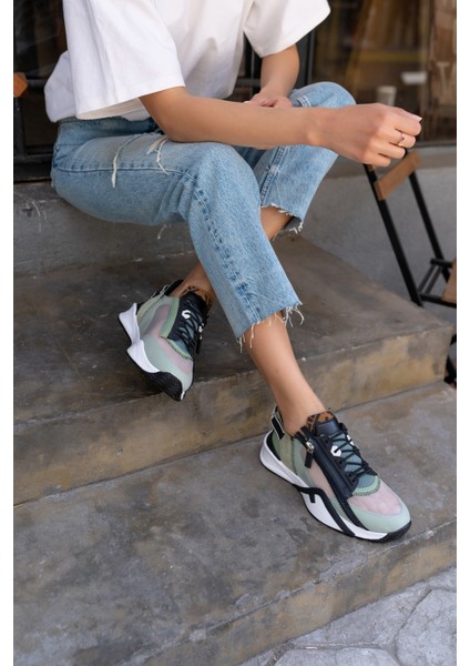 Mojca Kadin Yeşil File Detay Sneakers