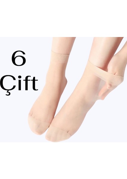 Kadın 6 Çift Ince 20 Denye Mat Diz Altı Pantolon Çorabı