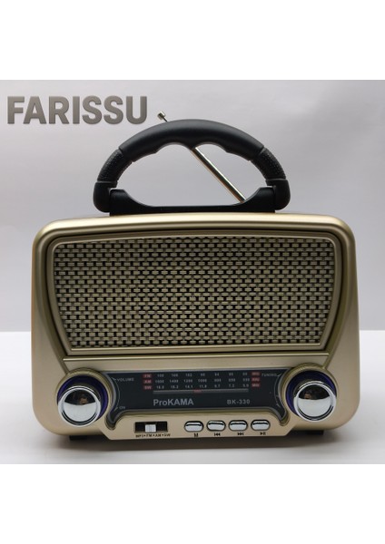 BK-330 Retro Güneş Enerjili (Solar) Radyo, Taşınabilir Mp3 Oynatıcı, Fm/am/sw Radyo ve Fener fırsatları