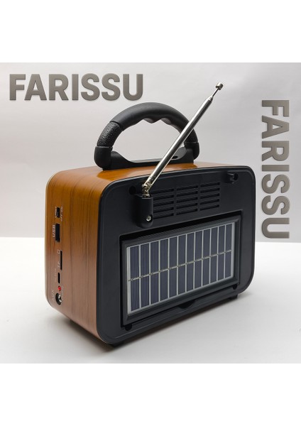 BK-330 Retro Güneş Enerjili (Solar) Radyo, Taşınabilir Mp3 Oynatıcı, Fm/am/sw Radyo ve Fener