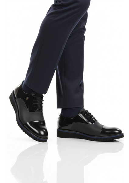 Lacivert Rugan Hakiki Deri Erkek Klasik Ayakkabı