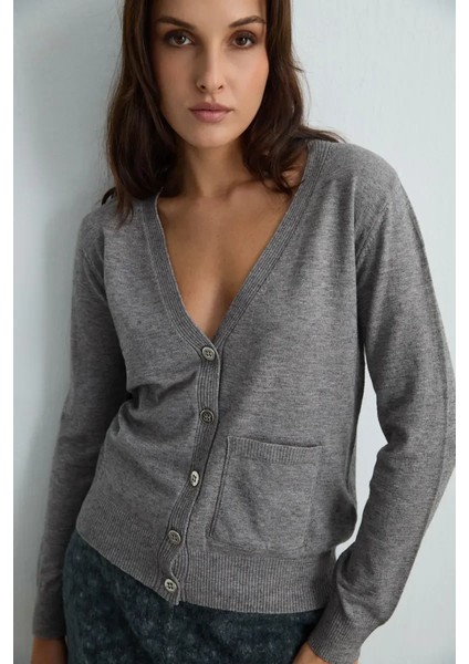 Basic Triko Hırka - Gri fiyatları