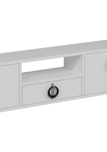 1320DROPCT-32 Duvara Montaj Tv Sehpası Beyaz-Gümüş indirimleri