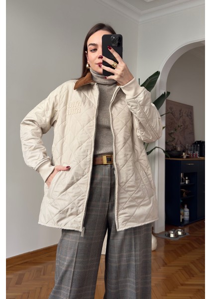 Marka Kadife Yaka Mont- Bej fırsatları