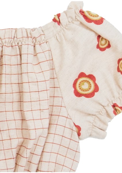 Çiçek Desenli Balon Kollu Yazlık Kız Çocuk Crop Bluz modelleri