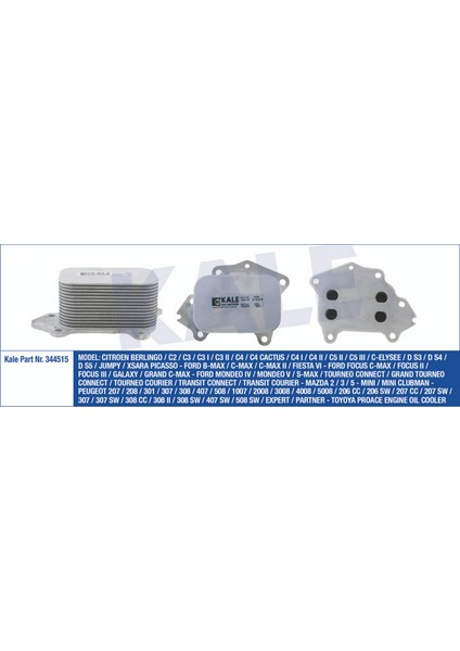 Mtxdpn Yağ Soğutucusu P-107-206-307-C1-C2-C3-PARTNER-BERLINGO-FOCUS Ii-Iii-1.6 Hdi