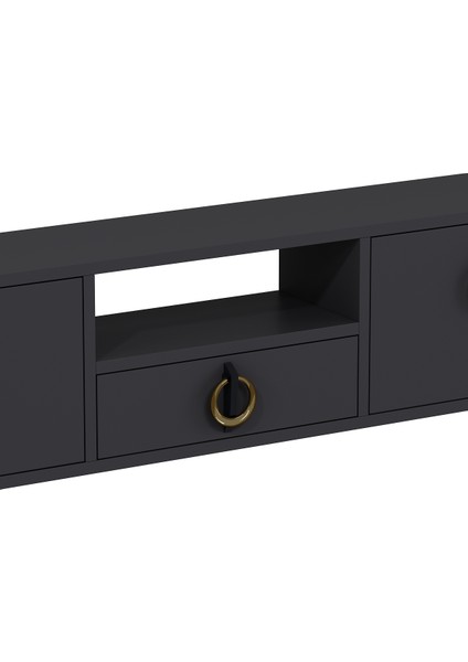 1321DROPCT-32 Duvara Montaj Tv Sehpası Antrasit-Altın indirimleri