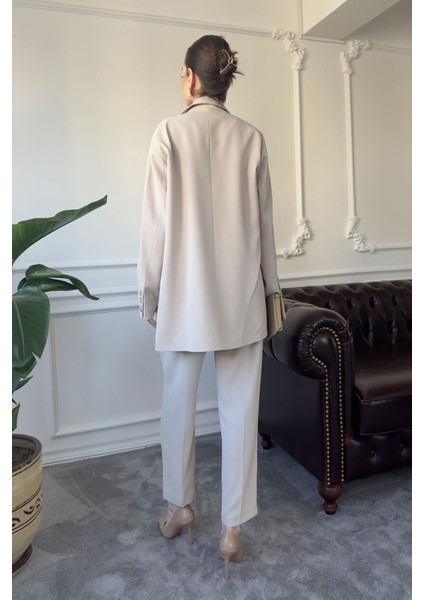 Şal Yaka Çift Cepli Takım- Taş