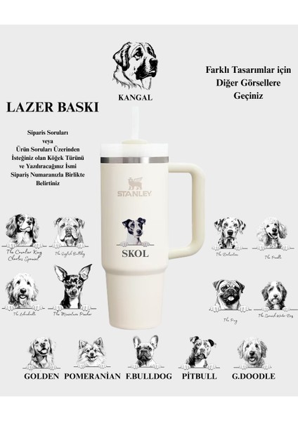 Kişiselleştirilmiş Quencher Pipetli Termos 1,18 Lt Krem Özel Isimli/ Tasarımlı fırsatları