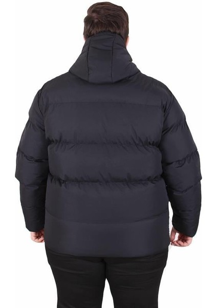 Erkek Büyük Beden Kapüşonlu Mont Lusso 2505 Sıyah modelleri